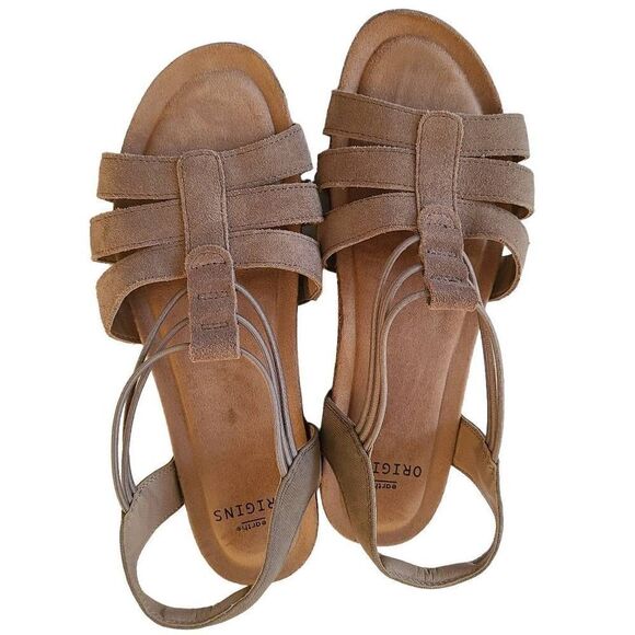 Earth Origins Laney Leather Sling Back Sandal Sedona Brown Comfort - Picture 10 of 10